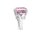 White gold Fancy Pink Princess  Cut Solitaire Twist Band Ring with Four-Prong Setting_5