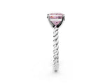 White gold Fancy Pink Princess  Cut Solitaire Twisted Band with Four-Prong Setting_31