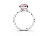 White gold Fancy Pink Princess  Cut Solitaire Twisted Band with Four-Prong Setting_32