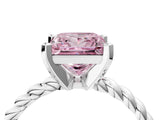 White gold Fancy Pink Princess  Cut Solitaire Twisted Band with Four-Prong Setting_33