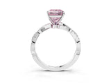 White gold Fancy Pink Princess Cut Solitaire Twisted Pave Band with Four-Prong Setting_18