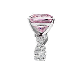White gold Fancy Pink Princess Cut Solitaire Twisted Pave Band with Four-Prong Setting_20
