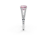 White gold Fancy Pink Princess  Cut Split Shank Pave Diamond Engagement Ring with Four-Prong Setting_2