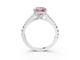 White gold Fancy Pink Princess  Cut Split Shank Pave Diamond Engagement Ring with Four-Prong Setting_3