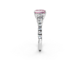 White gold Fancy Pink Princess  Cut Three-Stone Diamond Pave Band with Prong Setting_20