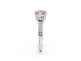 White gold Fancy Pink Princess Cut Three-Stone Diamond Ring with Pavé Band and Four-Prong Setting_14