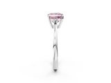 White gold Fancy Pink Princess  Cut Three-Stone Solitaire Ring with Round Accent Diamonds and Four-Prong Setting_2