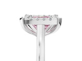 White gold Fancy Pink Princess  Diamond Cluster Halo Solitaire with Four-Prong Setting_40