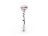 White gold Fancy Pink Princess  Diamond Cluster Prong-Set Solitaire Ring_2
