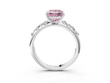 White gold Fancy Pink Princess  Diamond Cluster Prong-Set Solitaire Ring_3