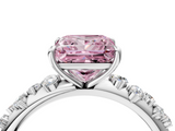 White gold Fancy Pink Princess  Diamond Cluster Prong-Set Solitaire Ring_4