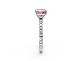 White gold Fancy Pink Princess  Diamond Pavé Band Solitaire with Four-Prong Setting_2