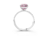 White gold Fancy Pink Princess  Diamond Pavé Band with Six-Prong Setting_30