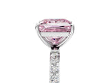 White gold Fancy Pink Princess  Diamond Pavé Band with Six-Prong Setting_32