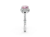 White gold Fancy Pink Princess  Diamond Solitaire Ring with Shared Prong Pavé Band_26