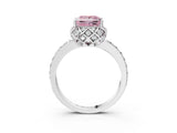 White gold Fancy Pink Princess  Diamond Solitaire Ring with Shared Prong Pavé Band_27