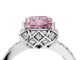 White gold Fancy Pink Princess  Diamond Solitaire Ring with Shared Prong Pavé Band_28