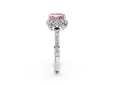 White gold Fancy Pink Princess  Diamond Solitaire Ring with Shared Prong Pavé Band_31