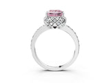 White gold Fancy Pink Princess  Diamond Solitaire Ring with Shared Prong Pavé Band_32