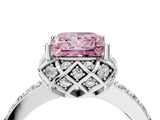 White gold Fancy Pink Princess  Diamond Solitaire Ring with Shared Prong Pavé Band_33