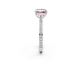 White gold Fancy Pink Princess  Diamond Solitaire with Pave Band and Six-Prong Setting_2