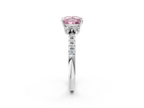 White gold Fancy Pink Princess  Diamond Three-Stone Pave Band with Four-Prong Setting_2