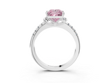 White gold Fancy Pink Princess  Diamond Three-Stone Pave Band with Four-Prong Setting_3