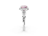 White gold Fancy Pink Princess  Halo Diamond Engagement Ring with Filigree Band and Four-Prong Setting_107