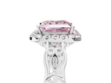 White gold Fancy Pink Princess  Halo Diamond Engagement Ring with Filigree Band and Four-Prong Setting_109