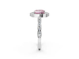 White gold Fancy Pink Princess  Halo Diamond Engagement Ring with Milgrain Band and Four-Prong Setting_30