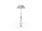 White gold Fancy Pink Princess  Halo Diamond Engagement Ring with Solitaire Band and Four-Prong Setting_2
