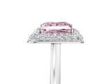 White gold Fancy Pink Princess  Halo Diamond Engagement Ring with Solitaire Band and Four-Prong Setting_5
