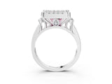 White gold Fancy Pink Princess  Halo Diamond Engagement Ring with Split Shank and Four-Prong Setting_38