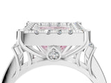 White gold Fancy Pink Princess  Halo Diamond Engagement Ring with Split Shank and Four-Prong Setting_39