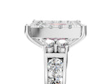 White gold Fancy Pink Princess  Halo Diamond Engagement Ring with Split Shank and Four-Prong Setting_40