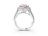 White gold Fancy Pink Princess  Halo Diamond Engagement Ring with Split Shank and Prong Setting_32