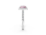 White gold Fancy Pink Princess  Halo Diamond Pavé Solitaire Ring_65