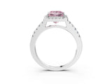 White gold Fancy Pink Princess  Halo Diamond Pavé Solitaire Ring_66