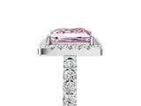 White gold Fancy Pink Princess  Halo Diamond Pavé Solitaire Ring_68