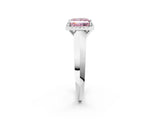 White gold Fancy Pink Princess  Halo Diamond Ring with Cathedral Band and Four-Prong Setting_31