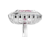 White gold Fancy Pink Princess  Halo Diamond Ring with Milgrain Edge and Round Prong Setting_40
