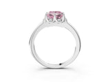 White gold Fancy Pink Princess  Halo Diamond Ring with Round Cluster Setting, Solitaire Band, and Four-Prong Setting_32