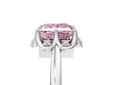 White gold Fancy Pink Princess  Halo Diamond Ring with Round Cluster Setting, Solitaire Band, and Four-Prong Setting_34