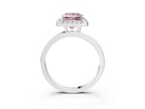 White gold Fancy Pink Princess  Halo Diamond Solitaire with Pavé Band and Four-Prong Setting_31