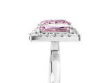 White gold Fancy Pink Princess  Halo Diamond Solitaire with Pavé Band and Four-Prong Setting_34