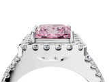 White gold Fancy Pink Princess  Halo Diamond Split Shank Engagement Ring with Prong Setting_55