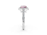 White gold Fancy Pink Princess  Halo Pavé Diamond Engagement Ring with Bezel Setting_14