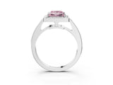 White gold Fancy Pink Princess  Halo Pavé Diamond Engagement Ring with Bezel Setting_15