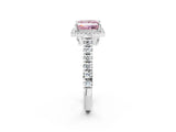 White gold Fancy Pink Princess  Halo Pavé Diamond Engagement Ring with Four-Prong Setting_33