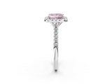 White gold Fancy Pink Princess  Halo Pavé Diamond Engagement Ring with Four-Prong Setting_5